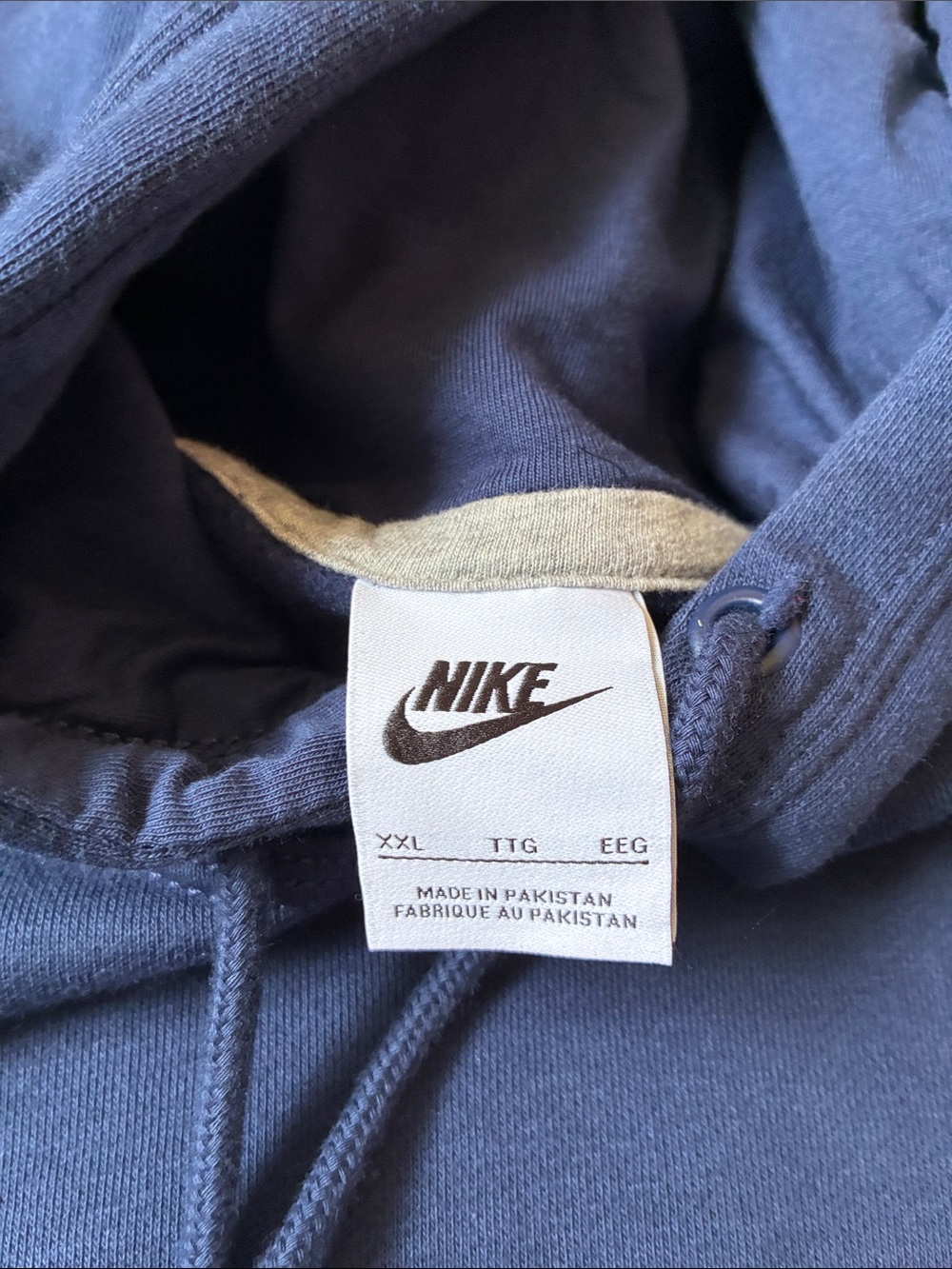 Nike Navy Blue Pullover Hoodie with White Swoosh. Men’s XXL - Picture 4 of 4